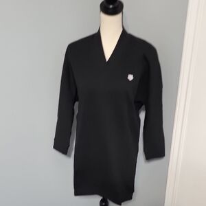 Kenzo Black Sweatshirt Dress with Embroidered Tiger Logo